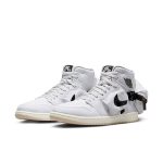 کفش مردانه نایکی Air Jordan 1 Utility مدل White/Black-Sail کد DO8727-100 رنگ سفید مشکی