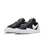کفش مردانه نایک Blazer Low x sacai 'Black Patent' مدل DM6443-001 رنگ مشکی سفید