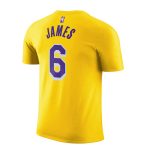 تی‌شرت مردانه نایک NBA Los Angeles Lakers LeBron James مدل DR6380-728 رنگ زرد